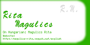 rita magulics business card
